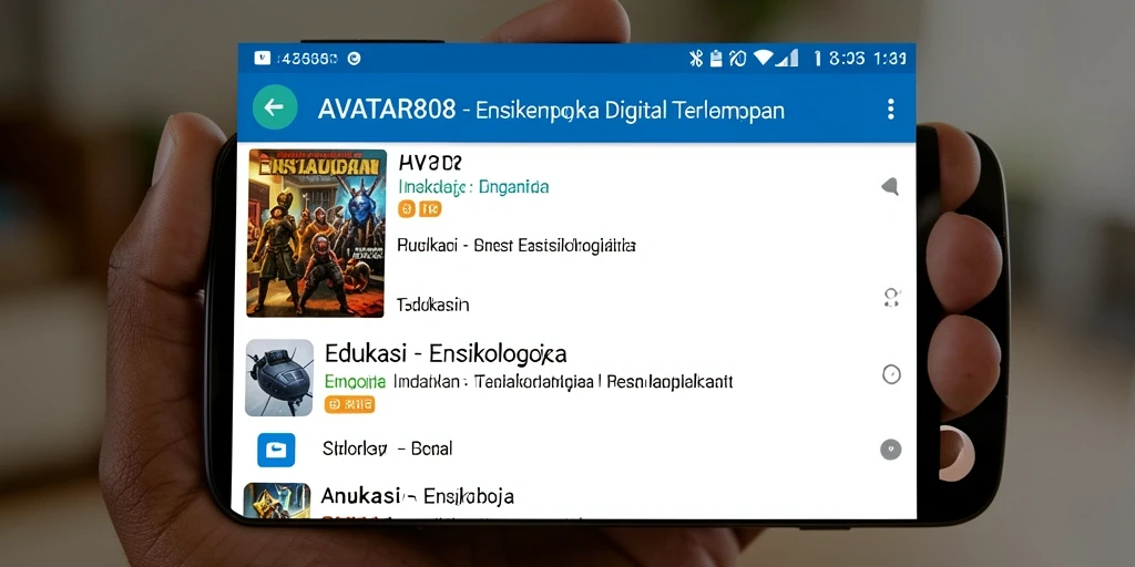 Tampilan antarmuka pengguna AVATAR808 yang menarik dan informatif.