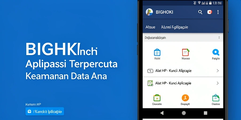 Tampilan antarmuka BIGHOKI yang user-friendly dengan fitur kunci aplikasi.