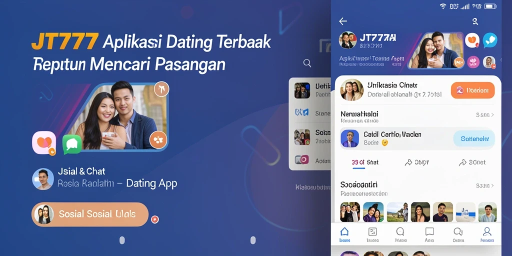 Tampilan antarmuka pengguna aplikasi Dating App JT777 yang menarik.