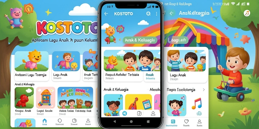 Tampilan antarmuka KOSTOTO yang ceria dan ramah anak.
