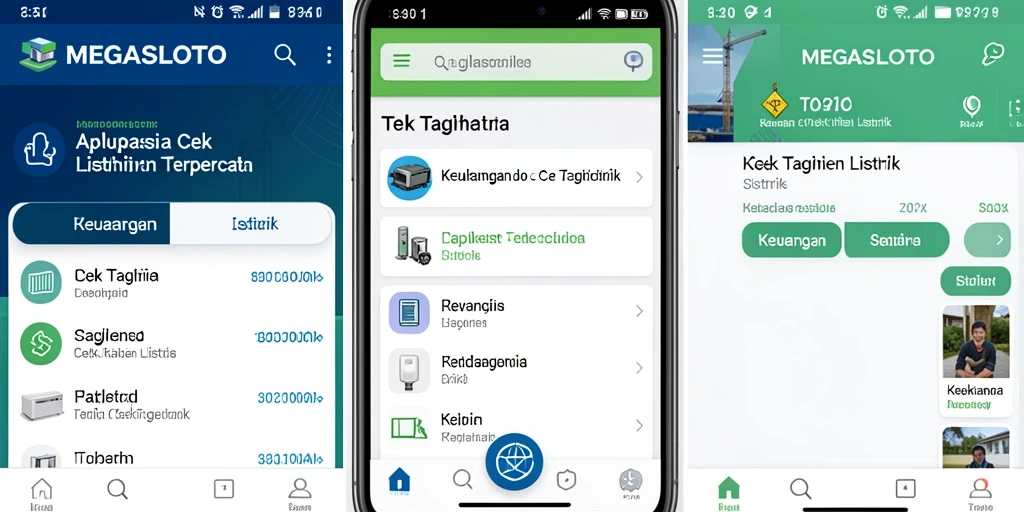 Tampilan antarmuka MEGASLOTO untuk cek tagihan listrik.