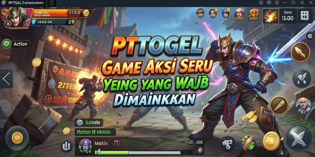 Antarmuka PTTOGEL dengan elemen aksi yang menarik.